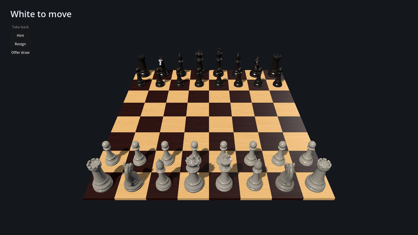 Grandmaster's Gambit — the opening position, white to move